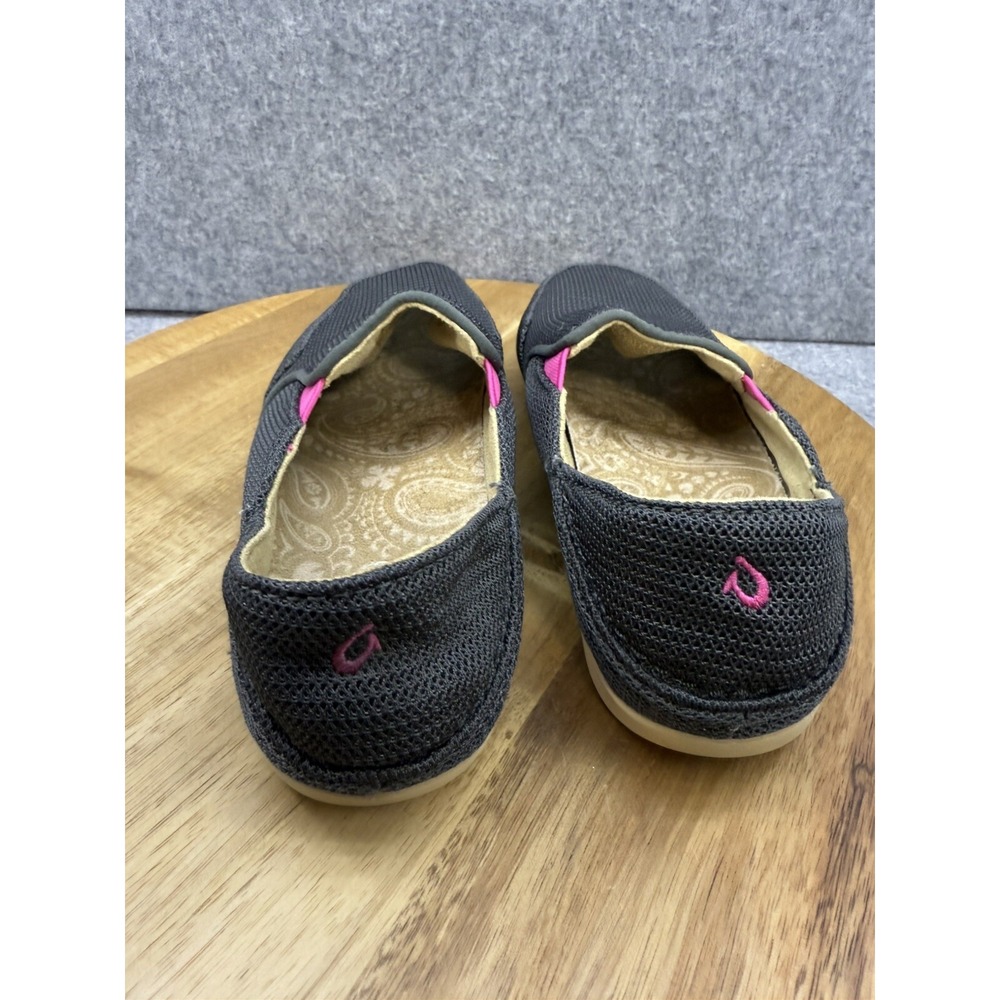 Olukai Waialua Mesh Gray‎ & Pink Casual Slip On Loafers Shoes Women's 5 - Picture 2 of 9